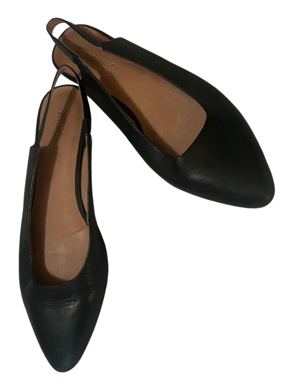 Madewell Black Slingback Flat Leather Shoes 7.5